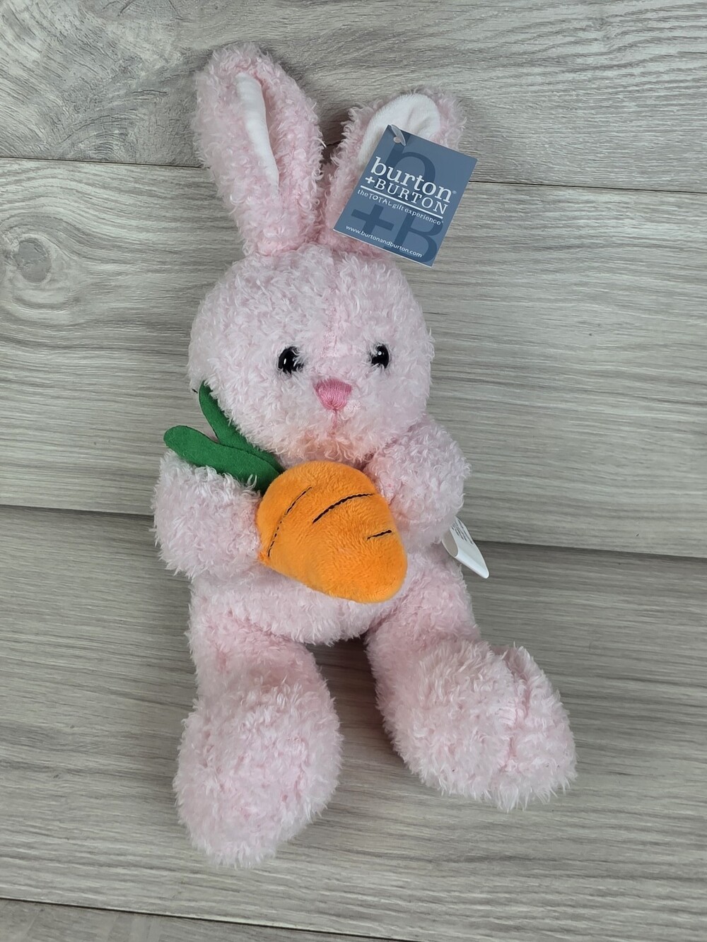 Burton + BURTON PINK Plush Rabbit Holding Carrot 12" Easter Spring w Tags SU16